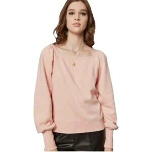 Rebecca Minkoff Ariel Square Neck Pink Puff Sweatshirt Size XS